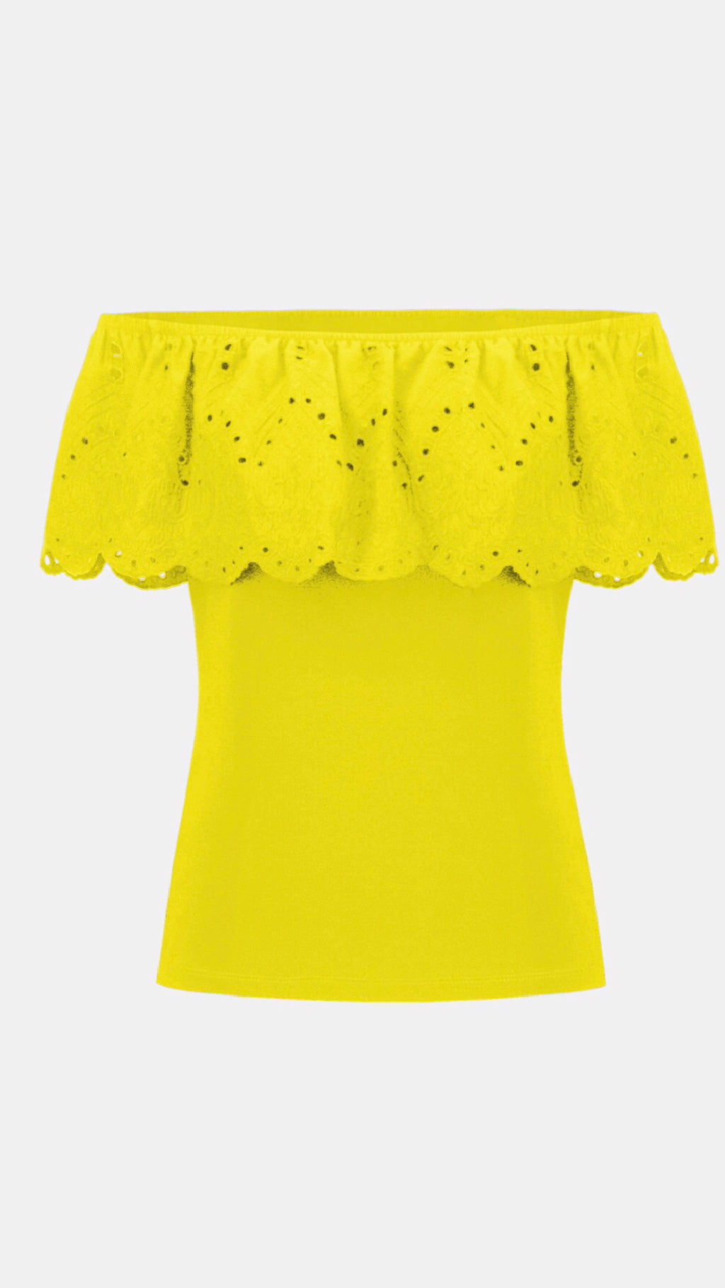 Joseph Ribkoff Silky Knit And Eyelet Lace Off-Shoulder Top