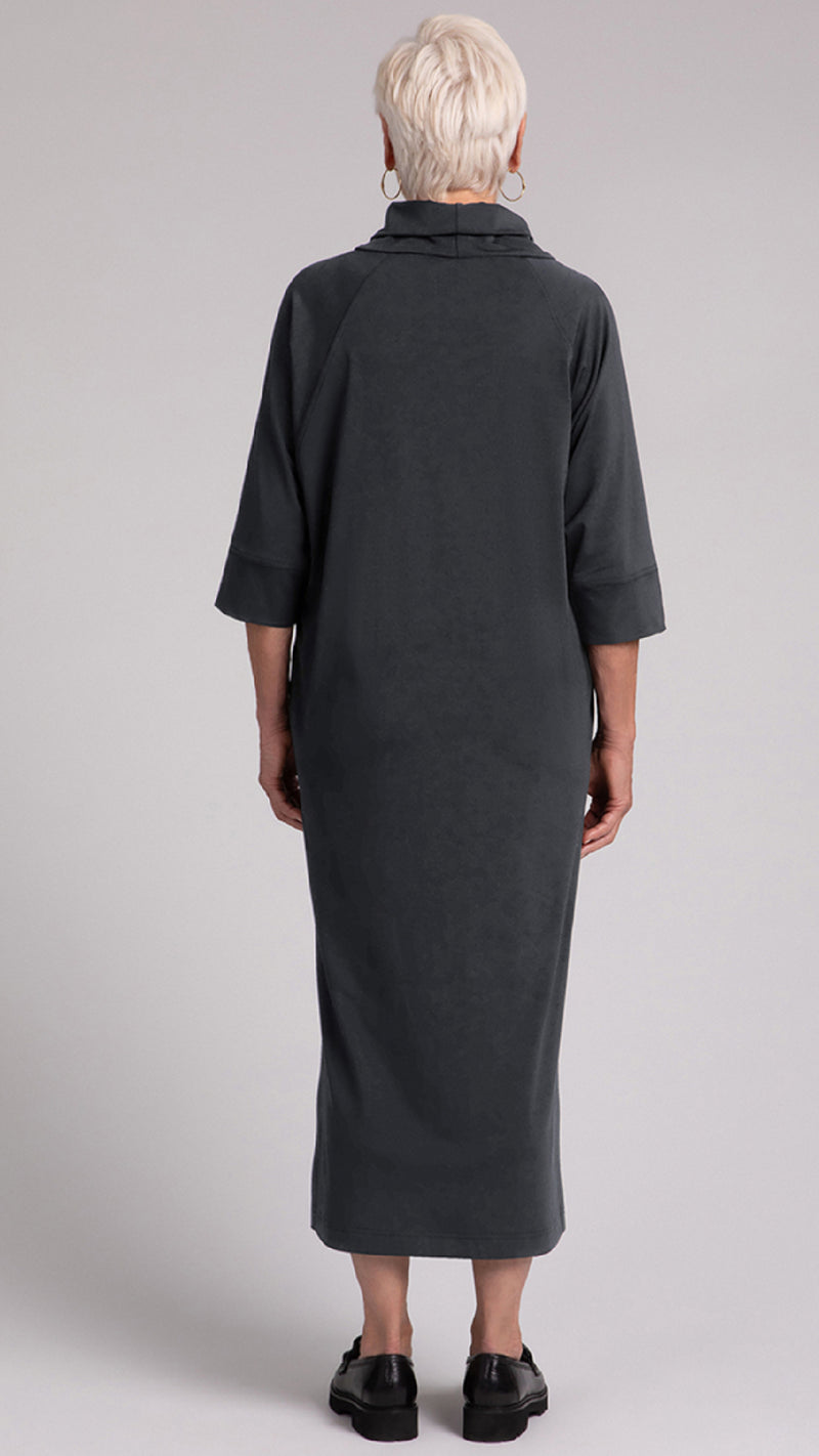 Cozy Raglan Funnel Neck Dress, Fleece Back Jersey (Sale)