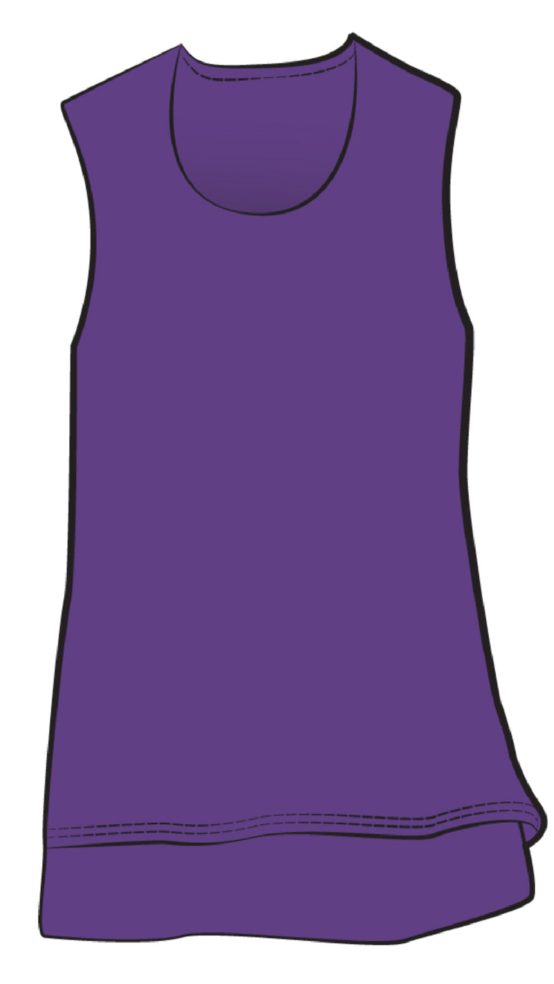 Sleeveless DBL Layer Shell with Jewel Neck