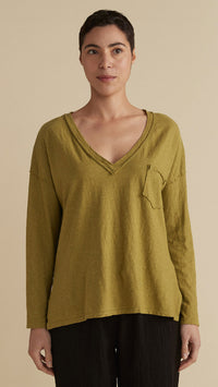 Deep V Top w Long Sleeves