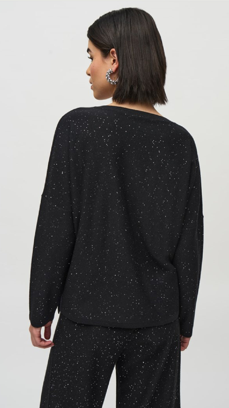 Joseph Ribkoff sequinned Sweater Knit Boxy Top (Sale)