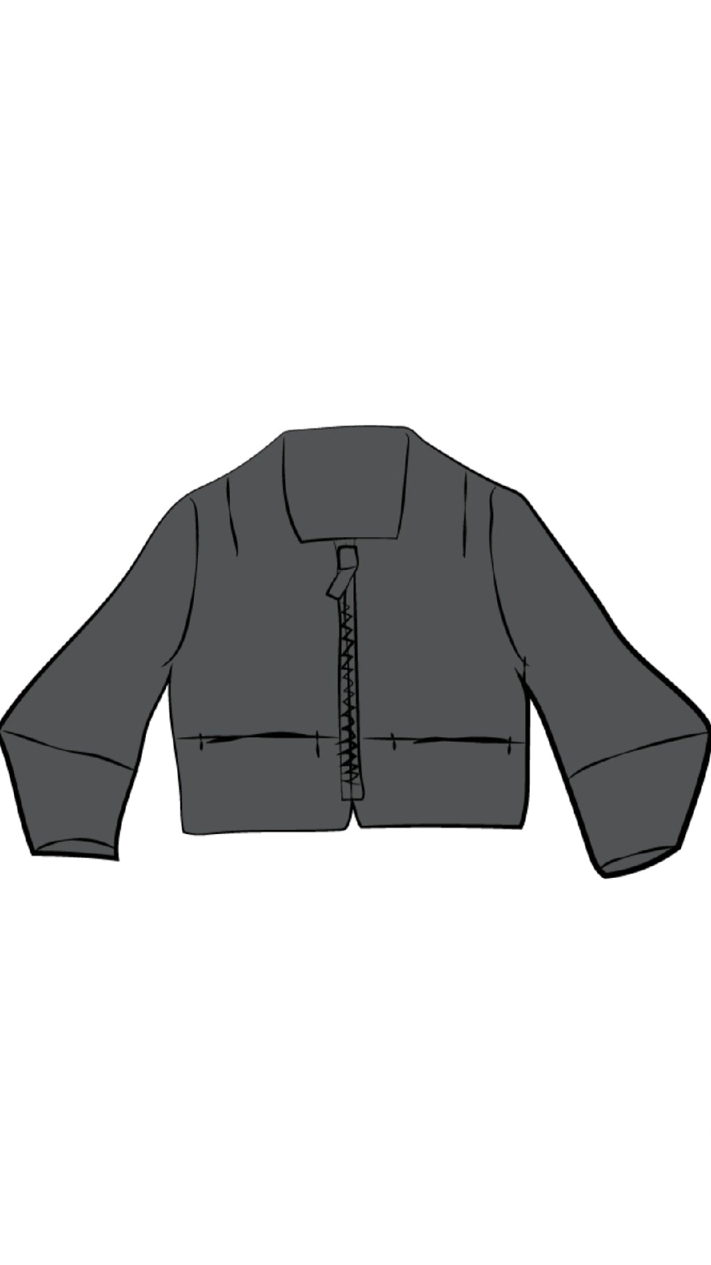 Cropped Lantern Jacket W/Zip Front (selected color on sale)