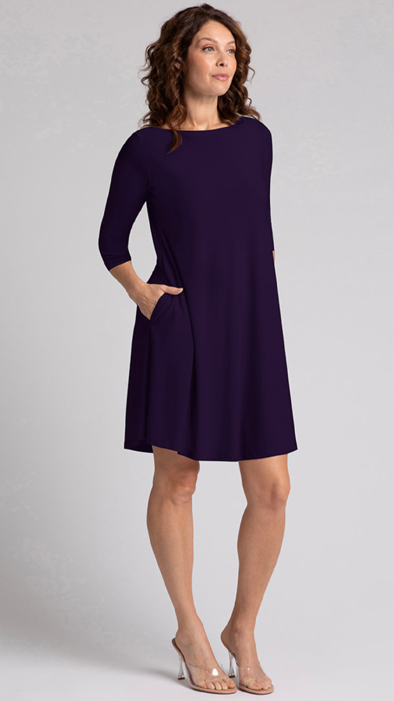 Nu Trapeze Dress, 3/4 Sleeve