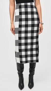 Joseph Ribkoff Plaid Jacquard Knit Skirt (Sale)