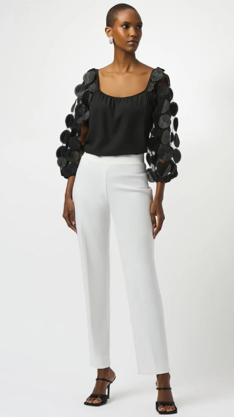 Joseph Ribkoff Silky Knit Top With 3D Dot Sleeves