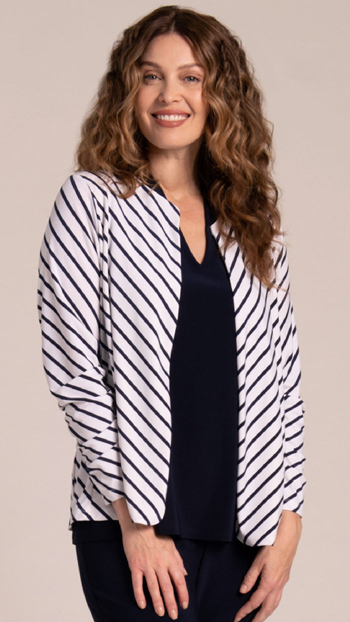 Classic Jacket With Pleated Sleeves, D Print