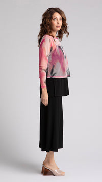 Mesh Go To Cropped T, Long Sleeve-Marble Print (Sale)