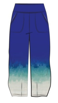 Narrow Lantern Pant Placement Print-Sand & Surf