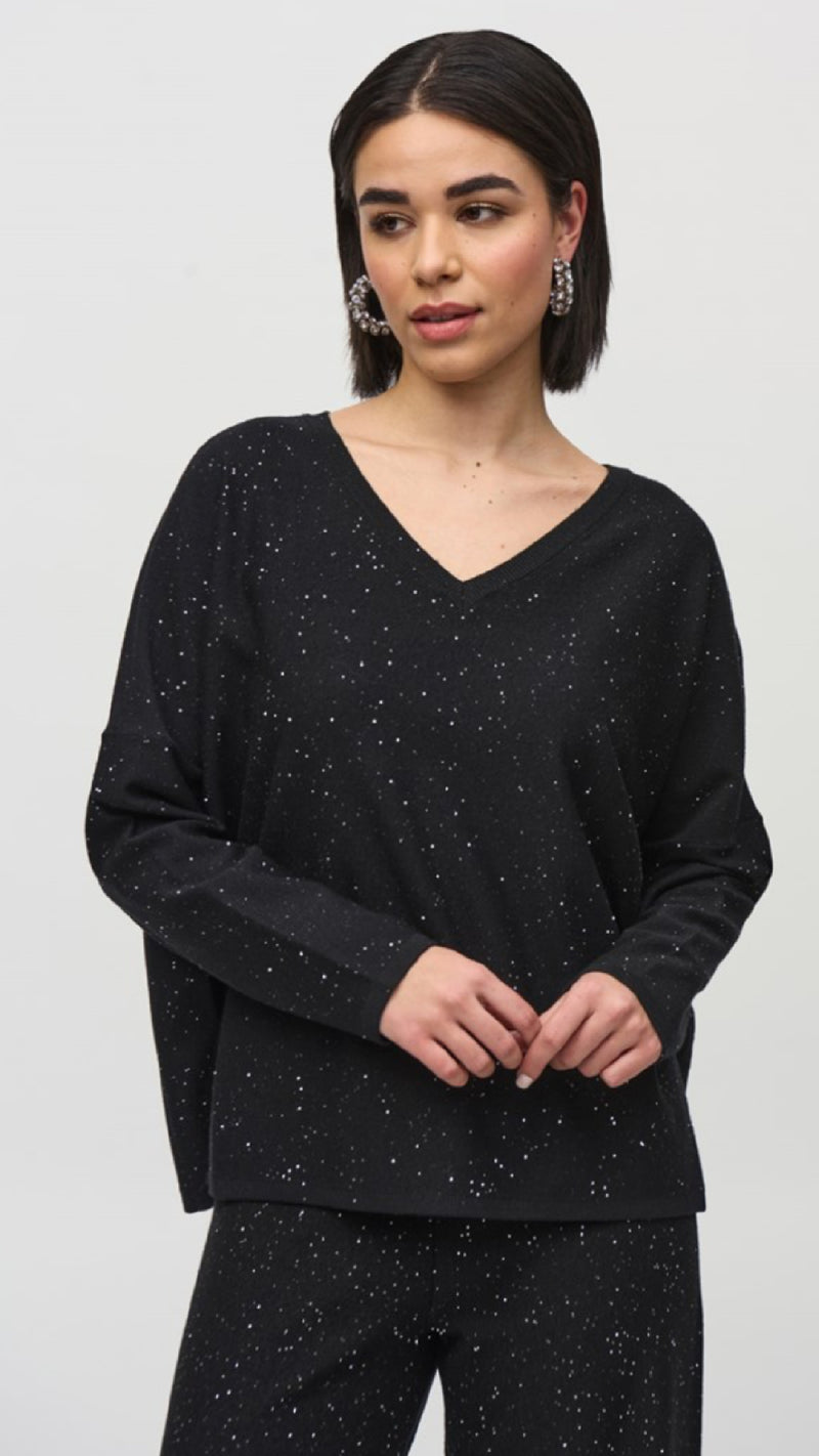 Joseph Ribkoff sequinned Sweater Knit Boxy Top (Sale)