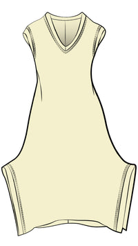 Splice V-Neck Dress, Cap Sleeve