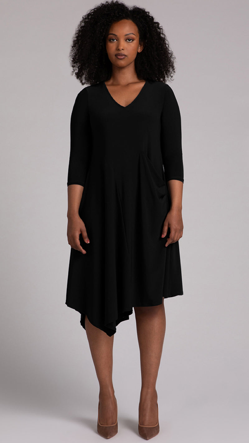 Slant Pocket Dress, 3/4 Sleeve