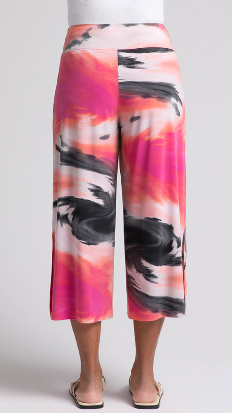 Side Slit Wide Capri-Marble Print (Sale)