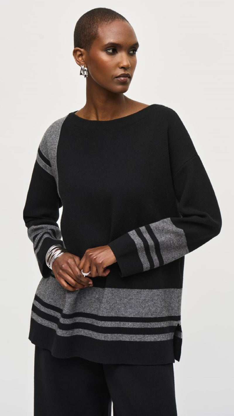 Joseph Ribkoff Jacquard Sweater Knit Boxy Top (Sale)