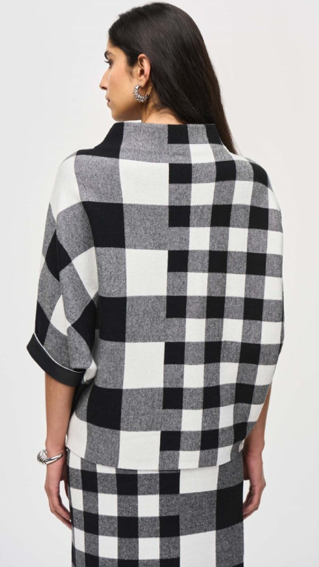 Joseph Ribkoff Plaid Jacquard knit Sweater (Sale)