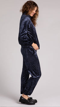 Zip Front Warm Up, Crinkle Velvet