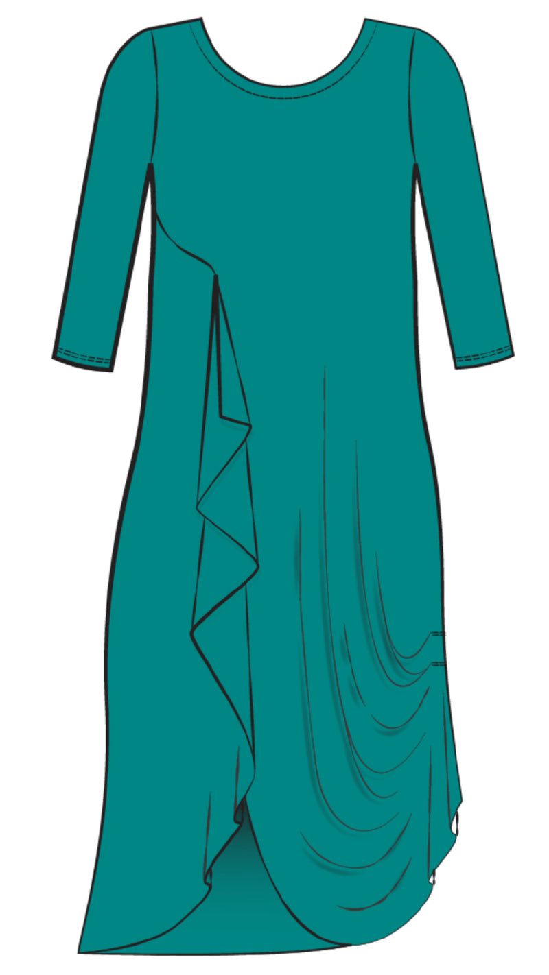 Drama Dress, 3/4 sleeve (Selected Colours on Sale)