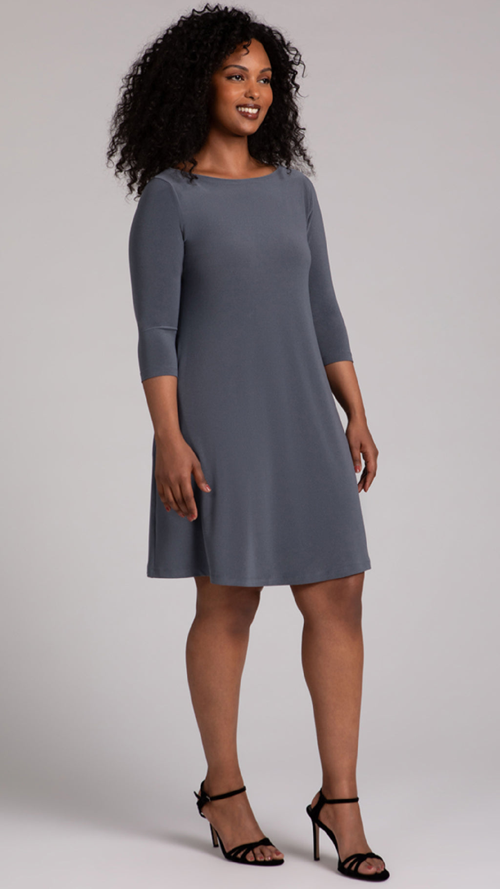 Nu Trapeze Dress, 3/4 Sleeve