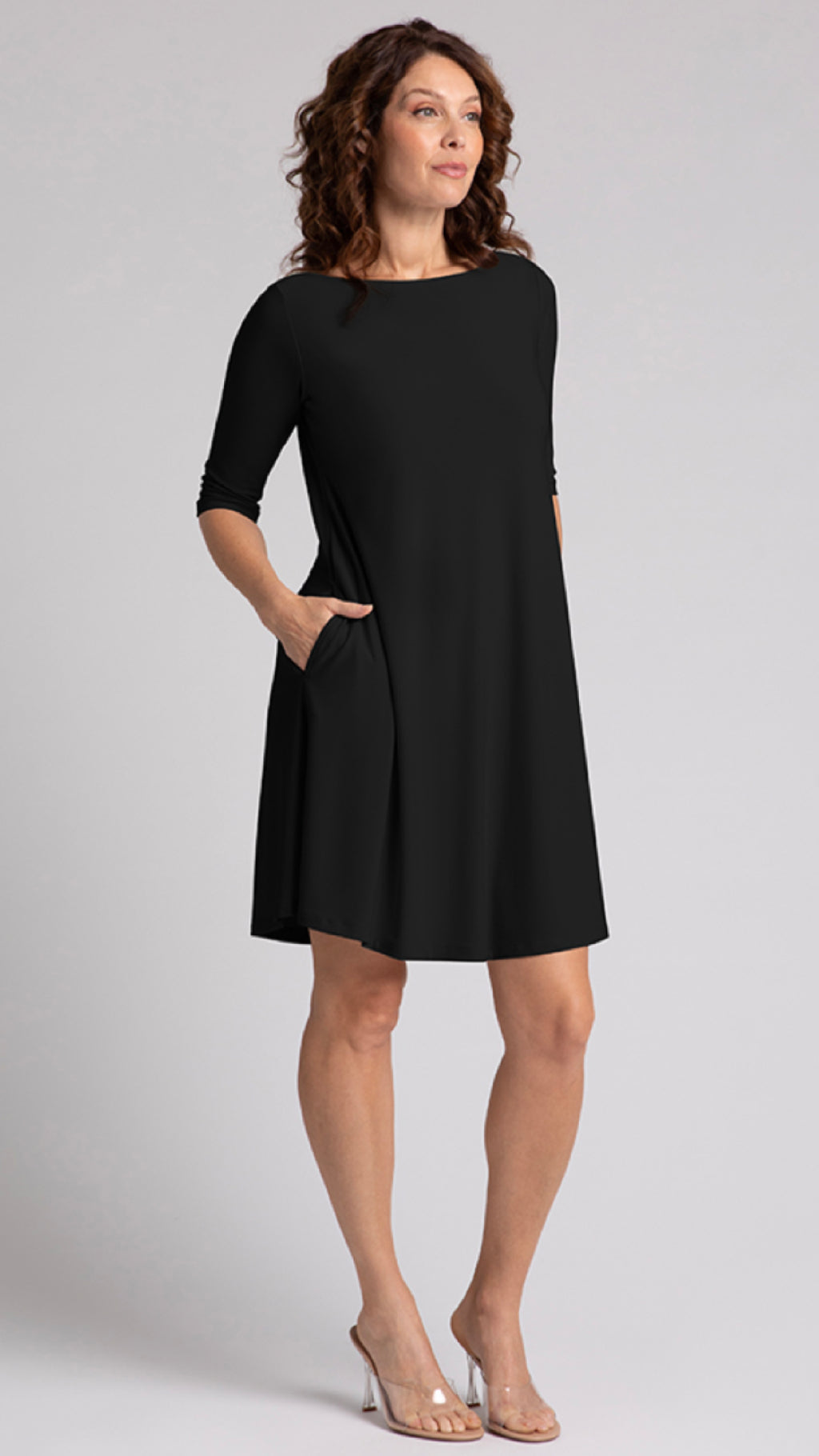 Nu Trapeze Dress, Elbow Sleeve