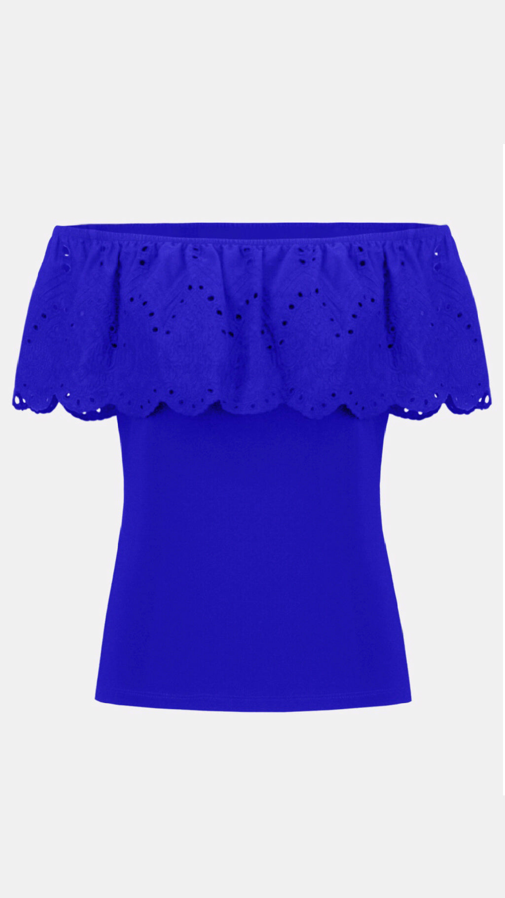 Joseph Ribkoff Silky Knit And Eyelet Lace Off-Shoulder Top