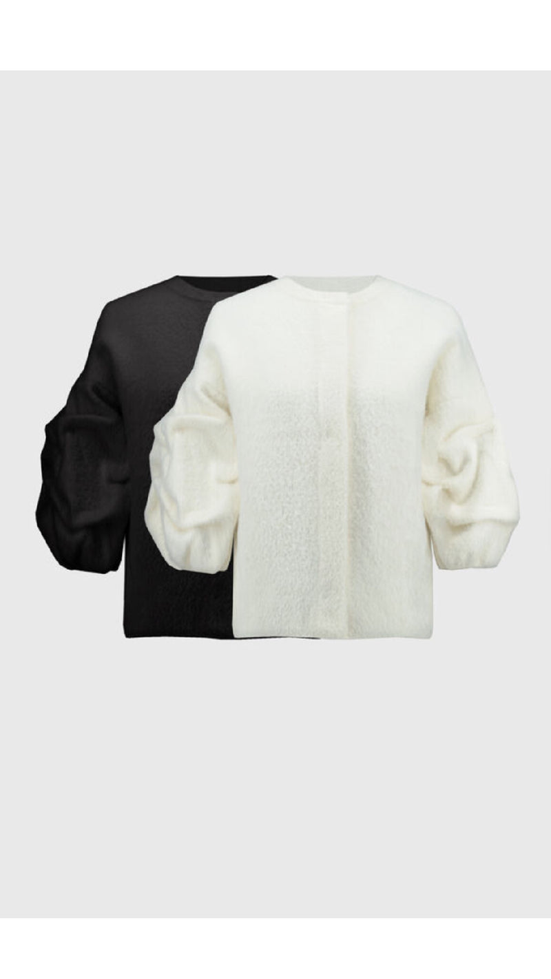 Sweater Knit Puff Sleeve Jacket (Sale)