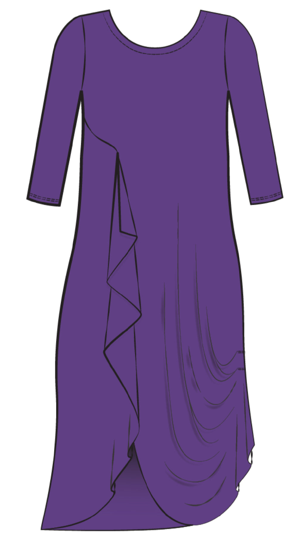 Drama Dress, 3/4 sleeve