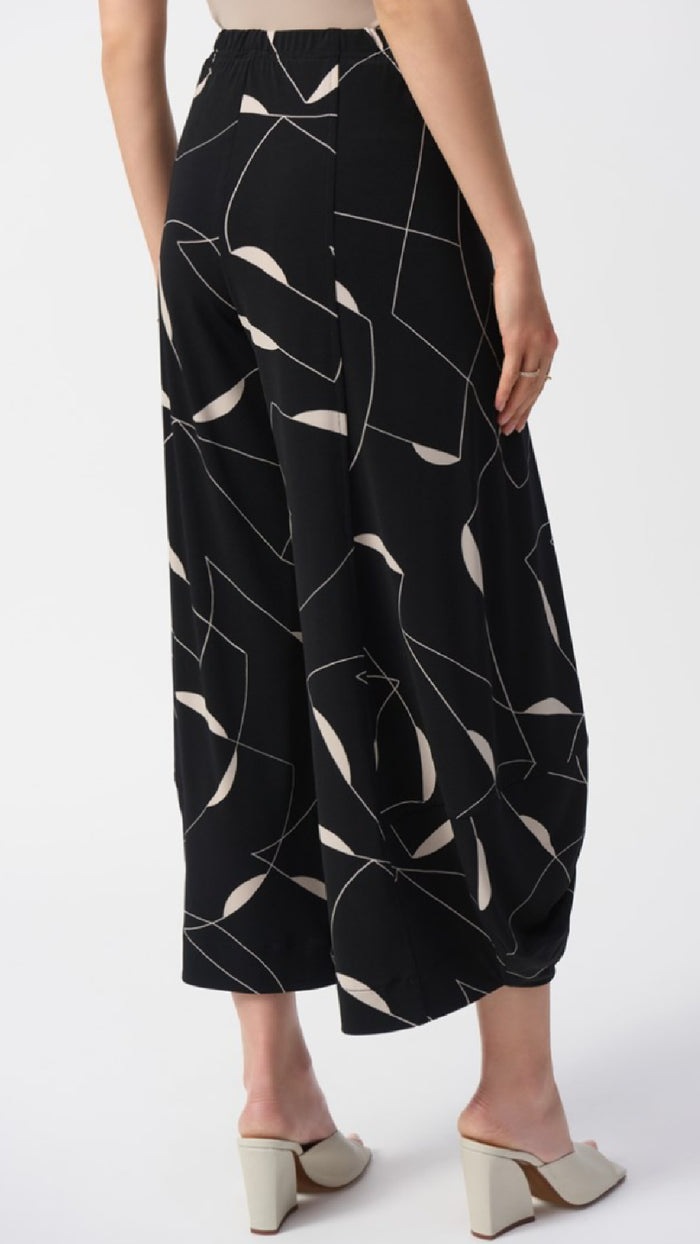 Joseph Ribkoff Silky Knit Geometric Print Culotte Pants