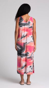 Reversible Slit Tank Dress-Marble Print (Sale)