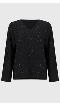 Joseph Ribkoff sequinned Sweater Knit Boxy Top (Sale)