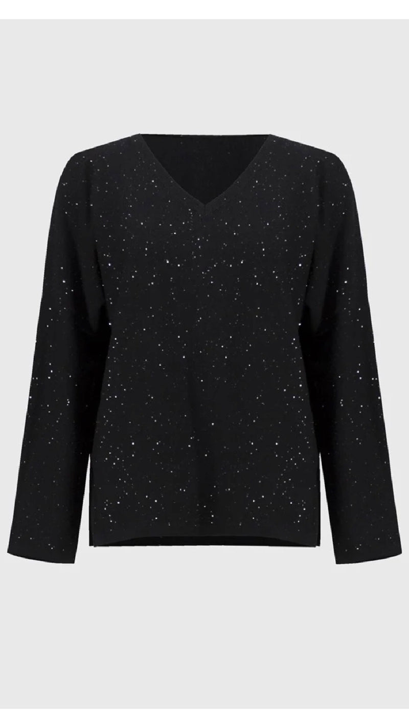 Joseph Ribkoff sequinned Sweater Knit Boxy Top (Sale)