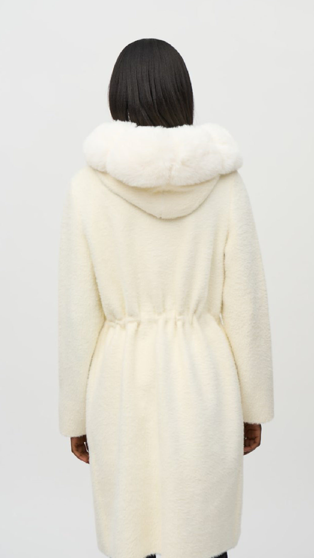 Joseph Ribkoff Sweater Knit And Faux Fur Hooded Coat (Sale)