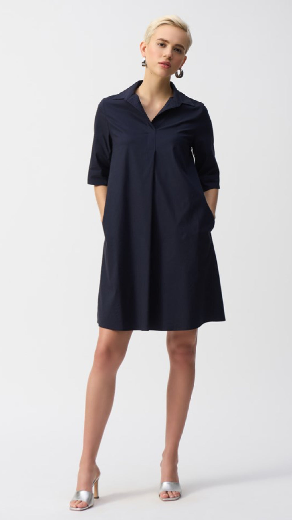 Joseph Ribkoff Stretch Poplin Trapeze Dress