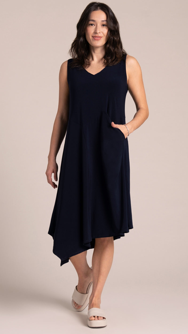 Sleeveless Slant Pocket Dress