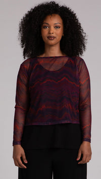 Mesh Go To Cropped T, Long Sleeve-Print