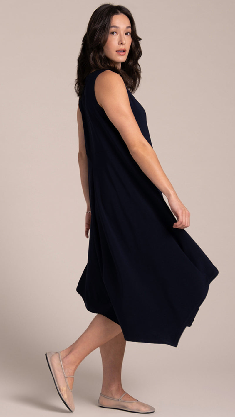 Sleeveless Slant Pocket Dress