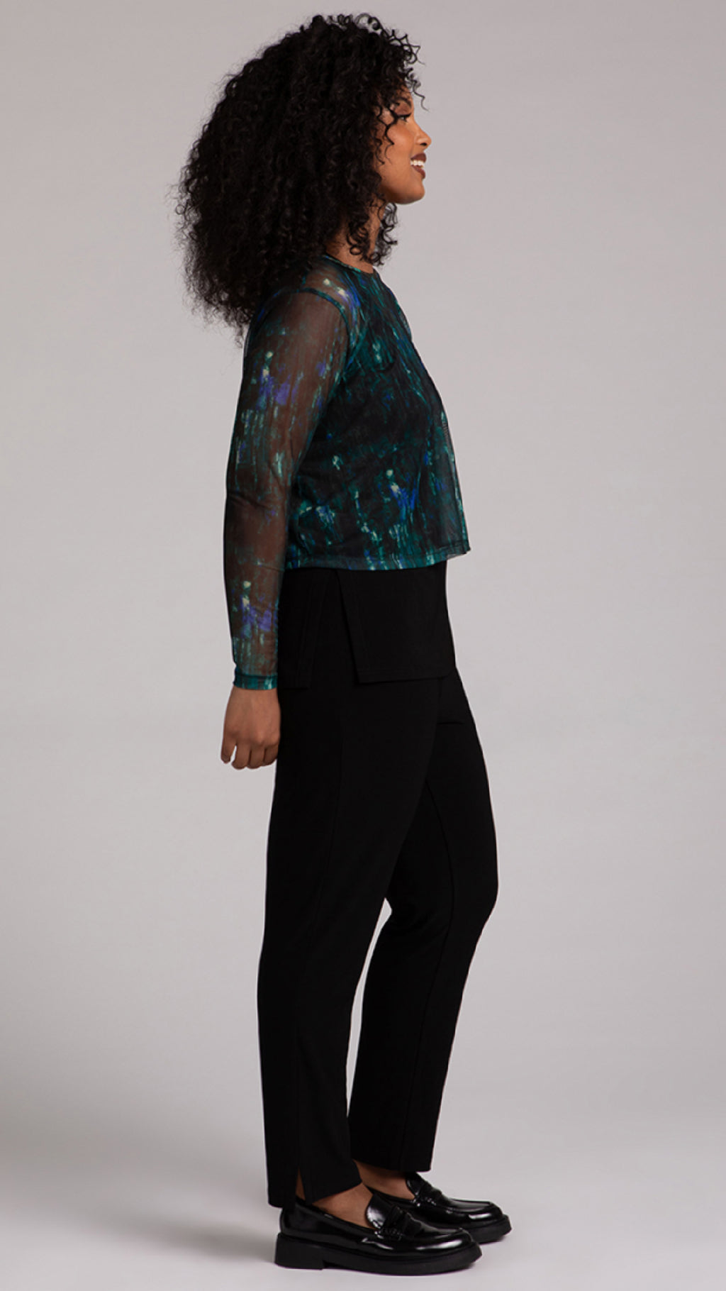 Mesh Go To Cropped T, Long Sleeve-Print