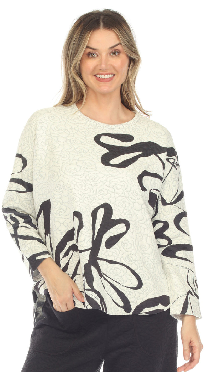 Inoah Hi Lo Dolman Long Sleeve Crew Neck Top (Sale)