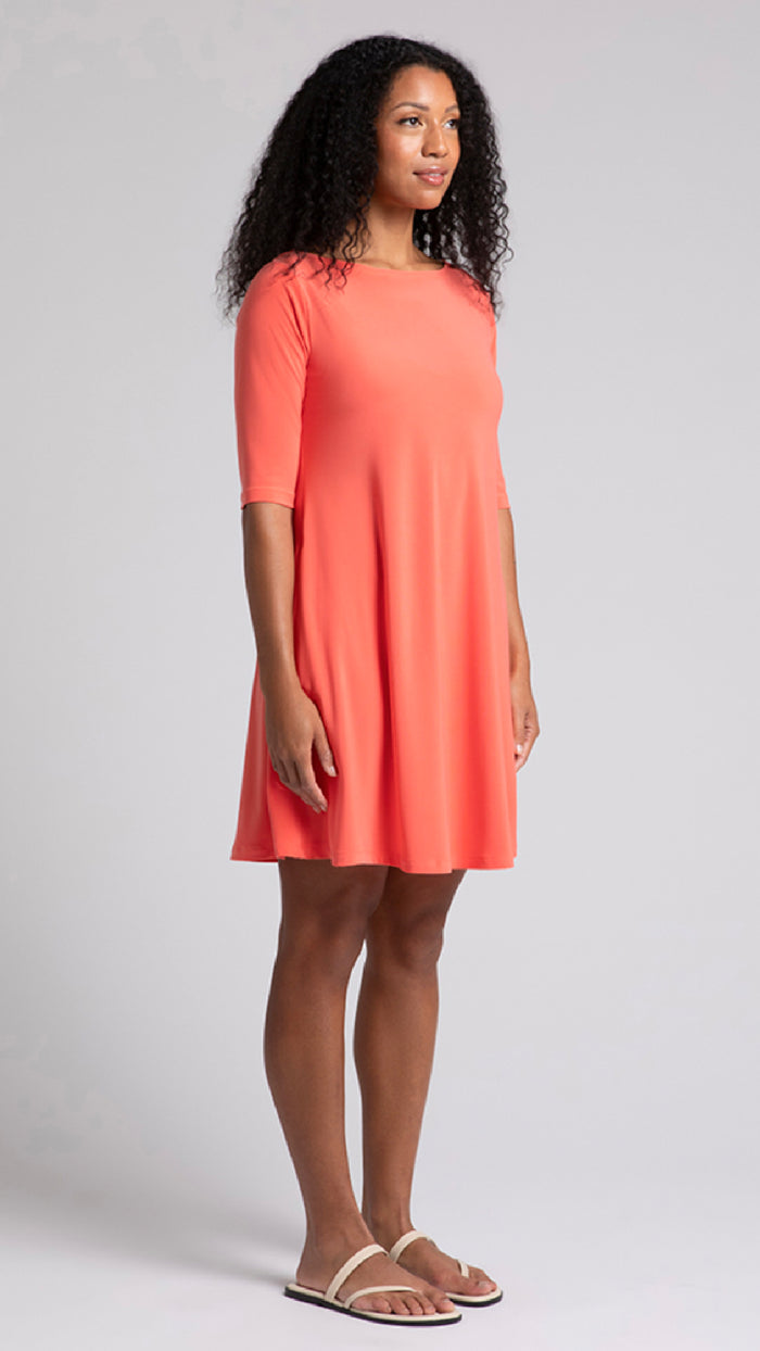 Nu Trapeze Dress, Elbow Sleeve