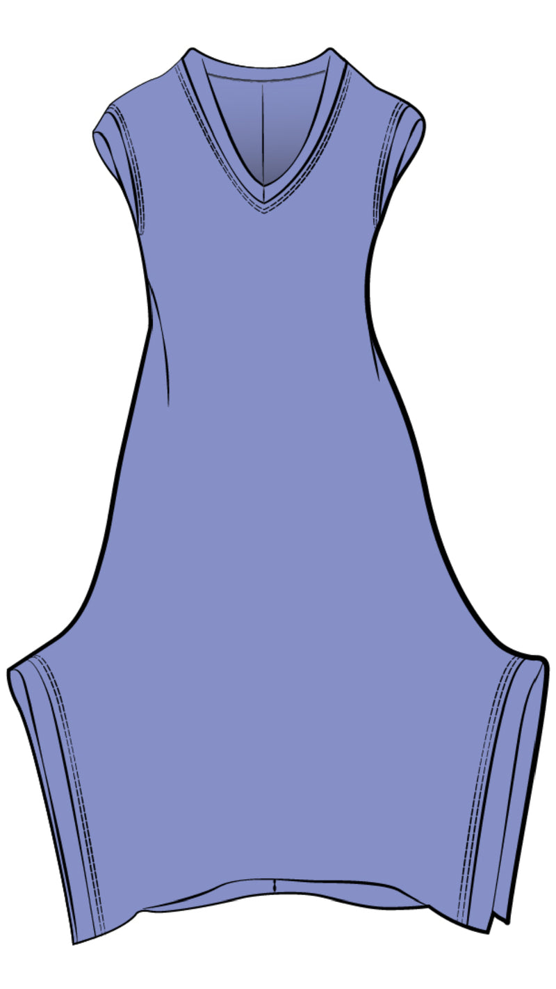 Splice V-Neck Dress, Cap Sleeve (Con’t…)