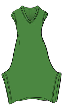 Splice V-Neck Dress, Cap Sleeve (Con’t…)