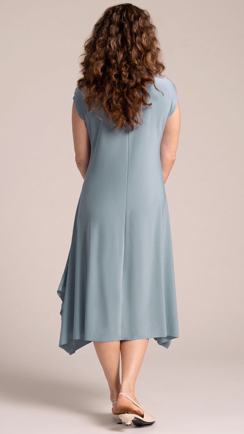 Splice V-Neck Dress, Cap Sleeve (Con’t…)