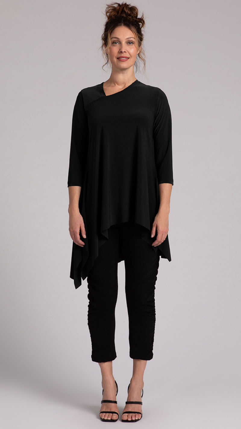 Flounce Boomerang Tunic, 3/4 Sleeve