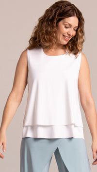 Sleeveless DBL Layer Shell with Jewel Neck (selected colours on sale)