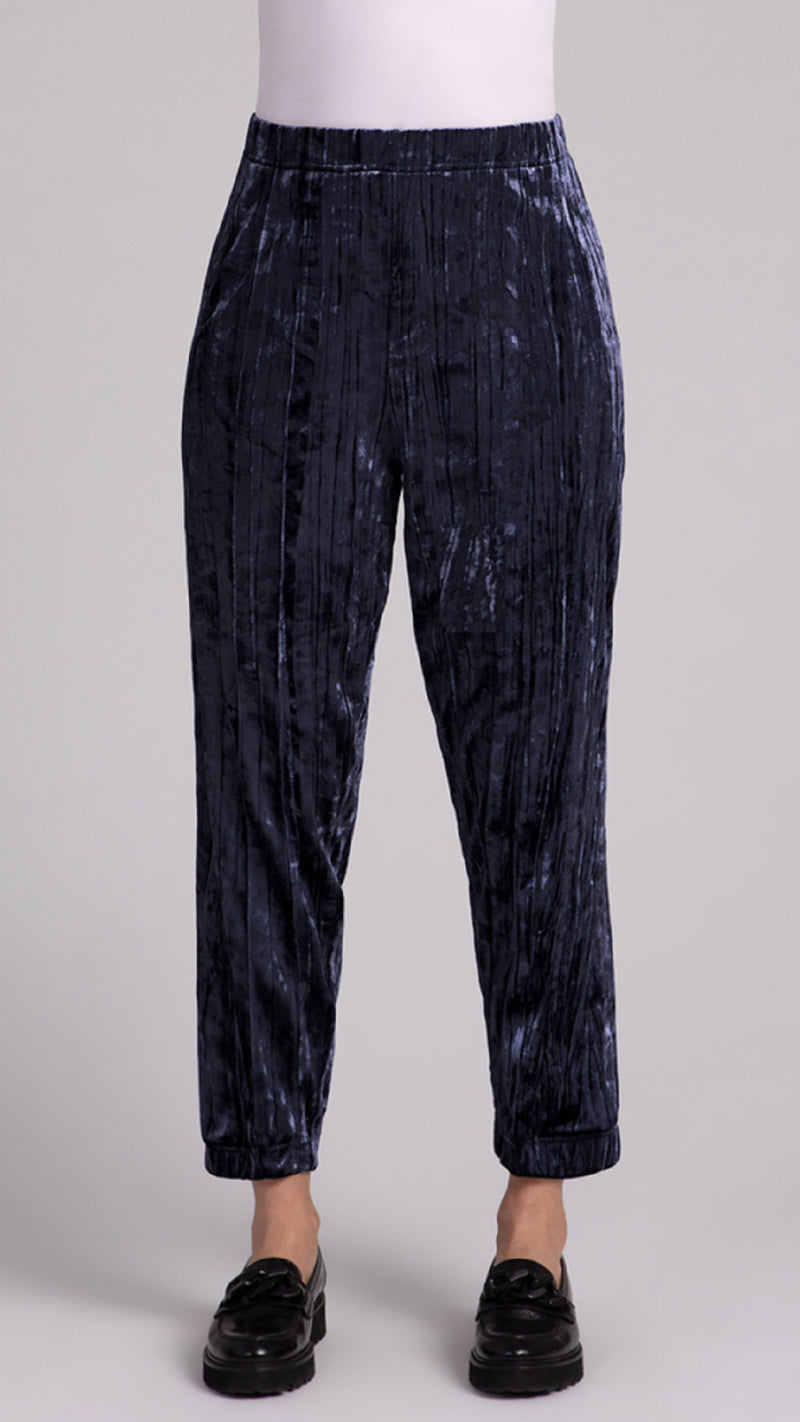 Half Cuff Jogger Pant, Crinkle Velvet