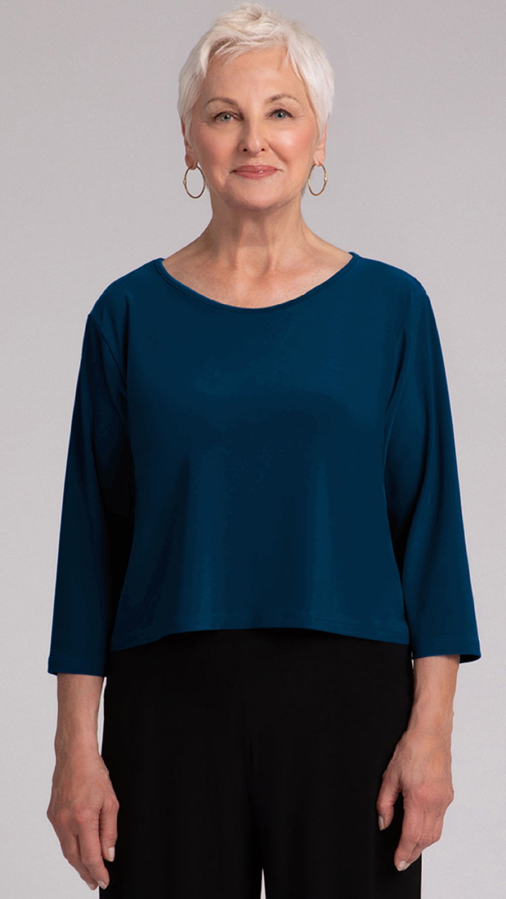 Go To Cropped T, 3/4 Sleeve-Solids (Selected Colours on Sale)