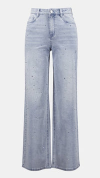 Joseph Ribkoff Classic Wide Leg Stretch Jeans with Crystals