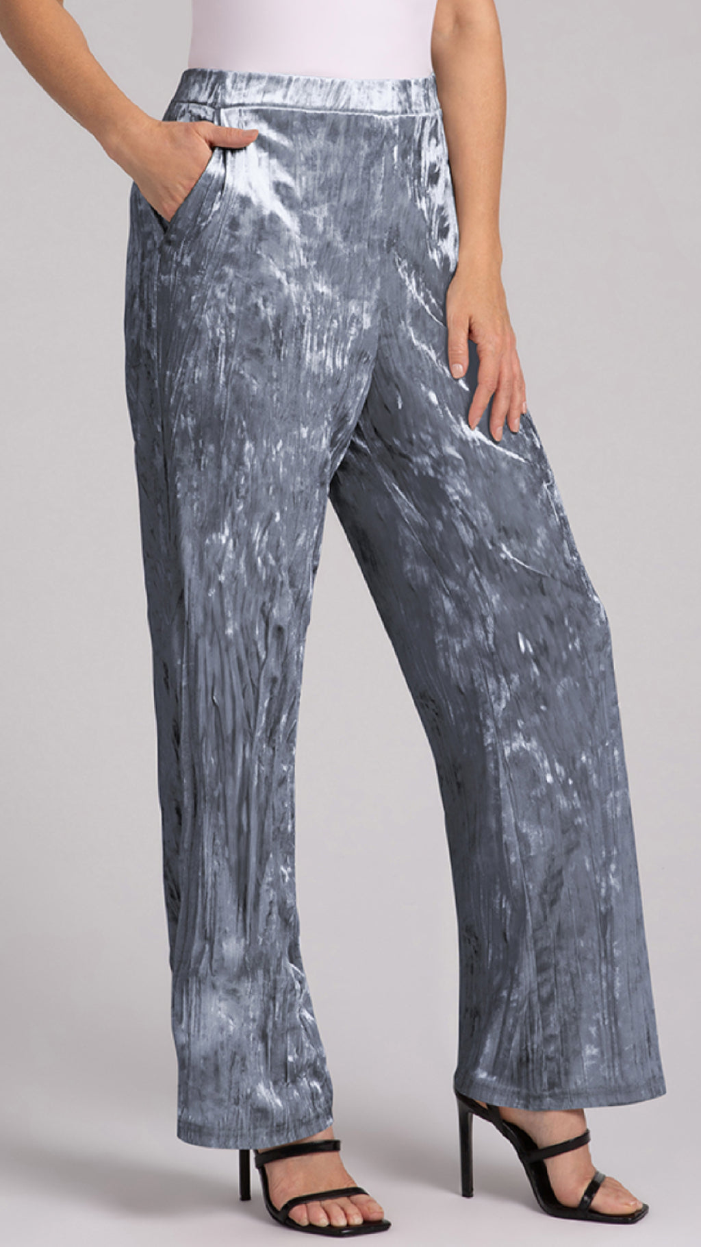 Straight Leg Pant, Crinkle Velvet