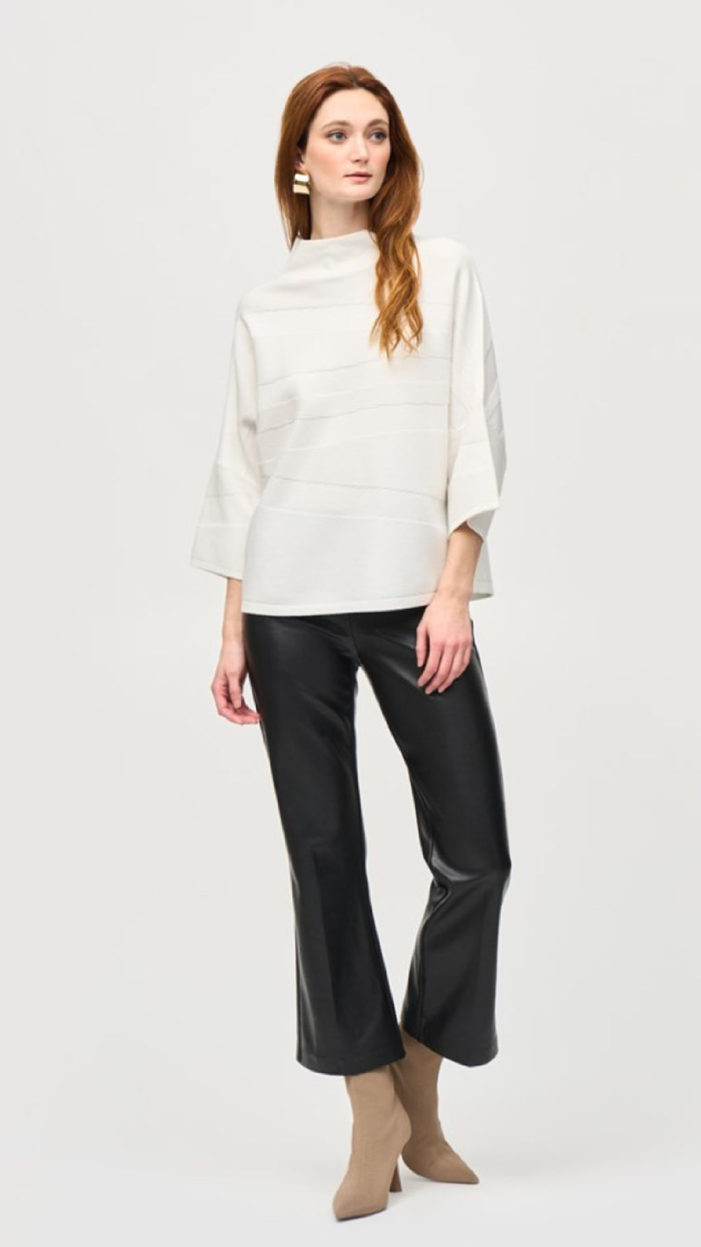 Joseph Ribkoff Sweater Knit Mock Neck Boxy Top (Selected Color on Sale)