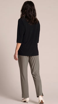 Splice V-Neck Go To Top, Elbow Sleeve