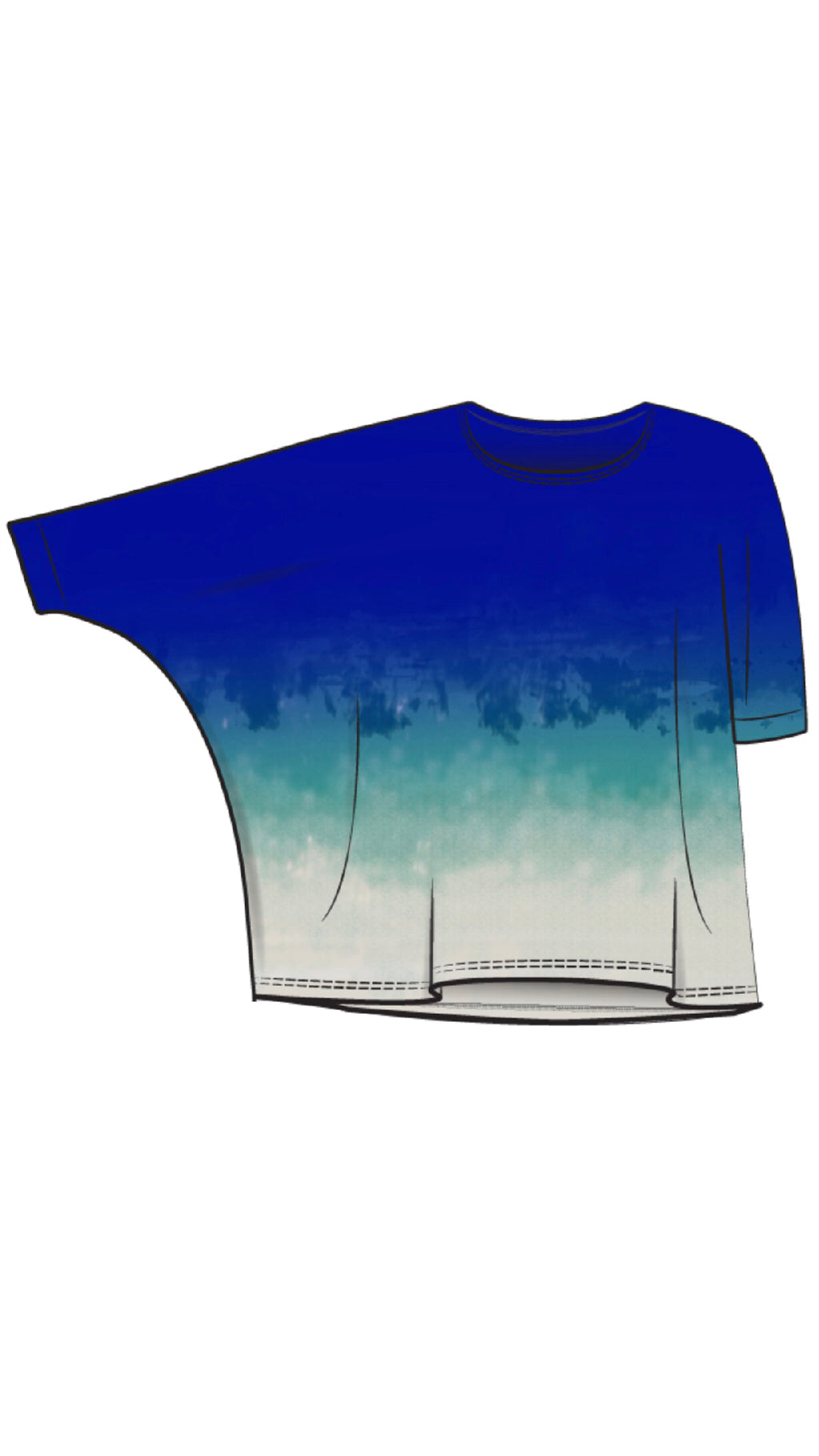 Nu Clip Top, Placement Flip Elbow Sleeve-Surf & Sand