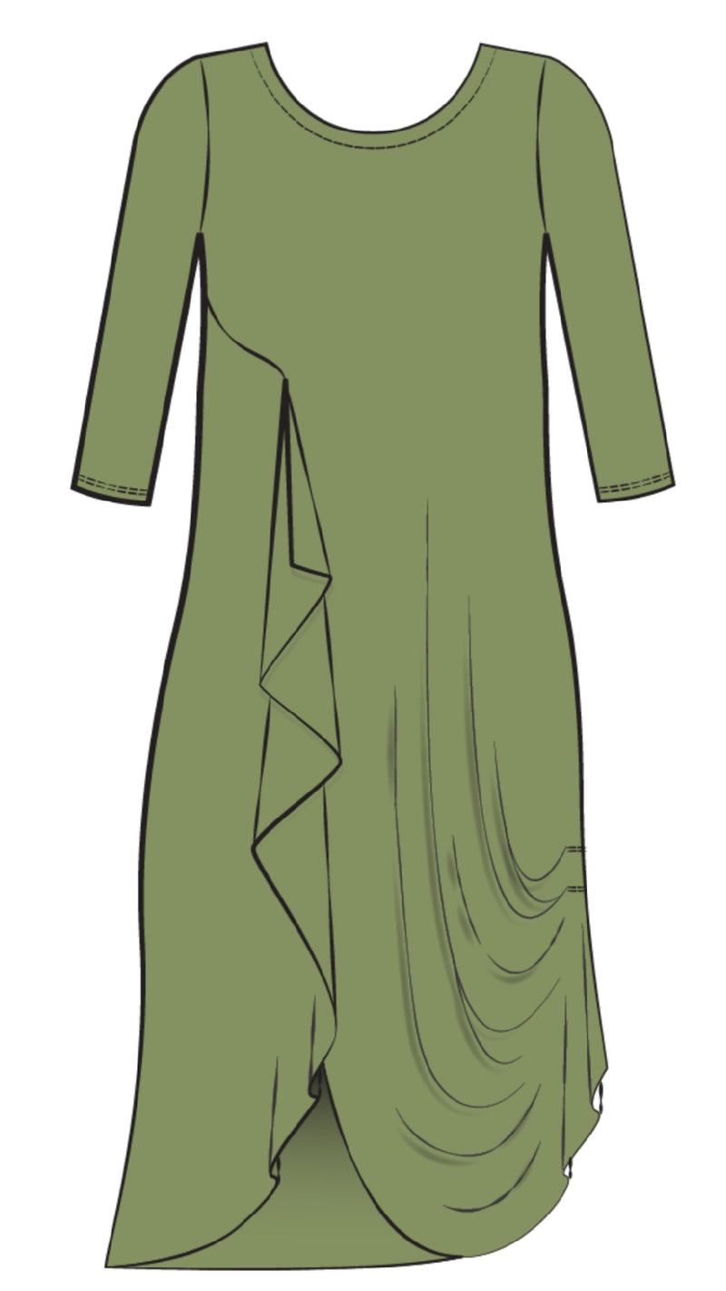 Drama Dress, 3/4 sleeve